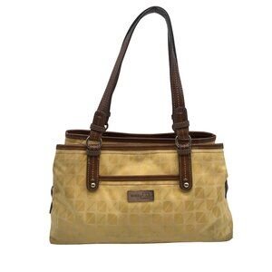 Nine & Co. Yellow and Brown Fabric Tote Bag